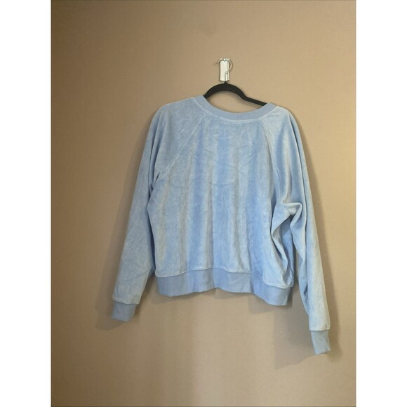 Women's Leisure Studio Velour Pullover Sweatshirt Universal Thread Sky Blue XXL - Picture 4 of 5